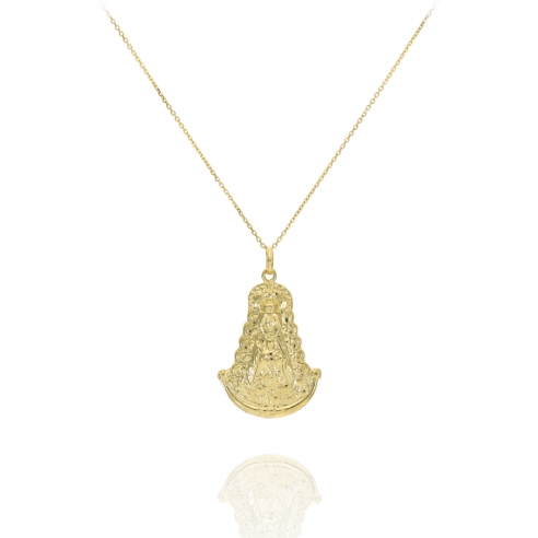 Gargantillla Virgen del Rocío 3cm baño oro