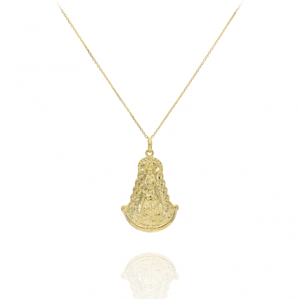 Gargantillla Virgen del Rocío 3cm baño oro