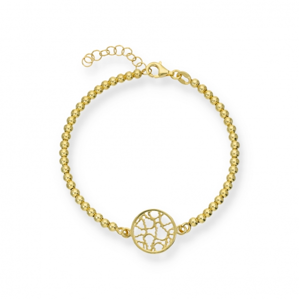 Pulsera bolitas baño oro...