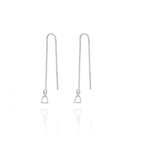 Pendientes falling estribo inglés mini plata