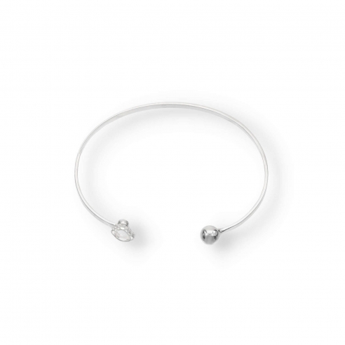 Pulsera rigida Reina bola plata