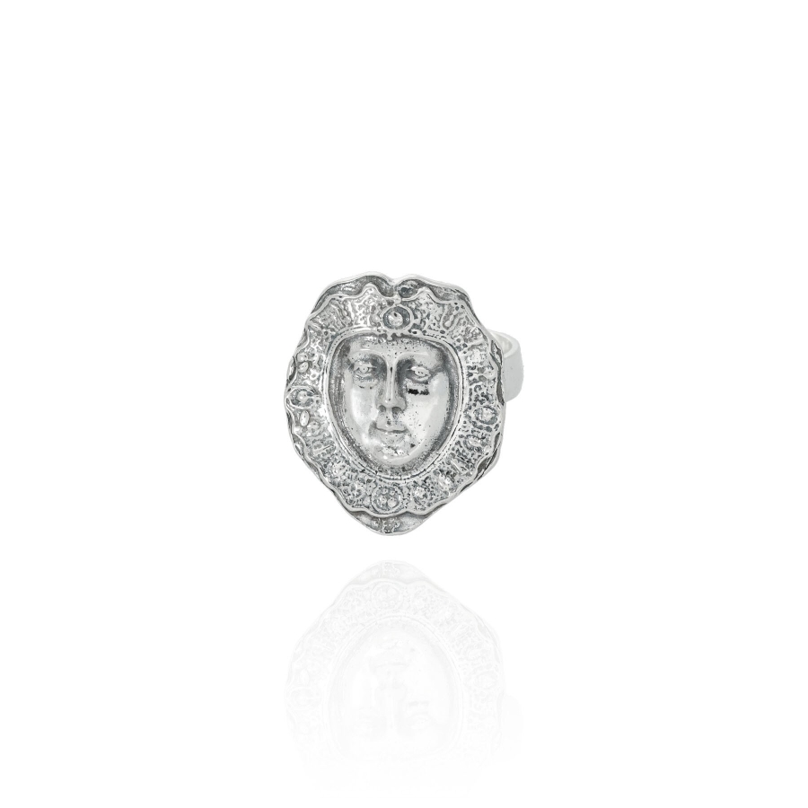 Anillo de Plata con Rostrillo de la Virgen del Rocío