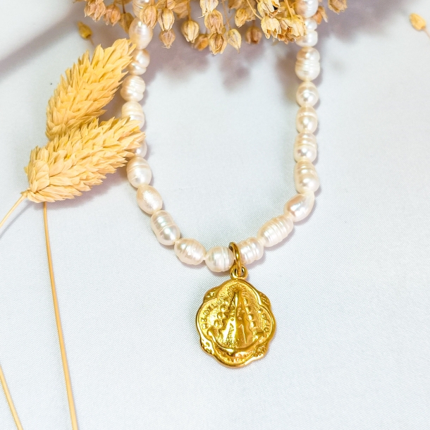 Gargantilla de perlas y...